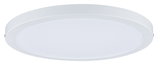 Round white plastic LED ceiling panel for energy-efficient room lighting.