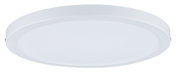Round white LED ceiling panel made of plastic for energy-efficient room lighting