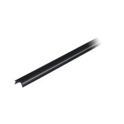 Schwarze Aluminium-Leiste mit matte Oberfläche, geeignet für moderne Innenraumgestaltung und Beleuchtung