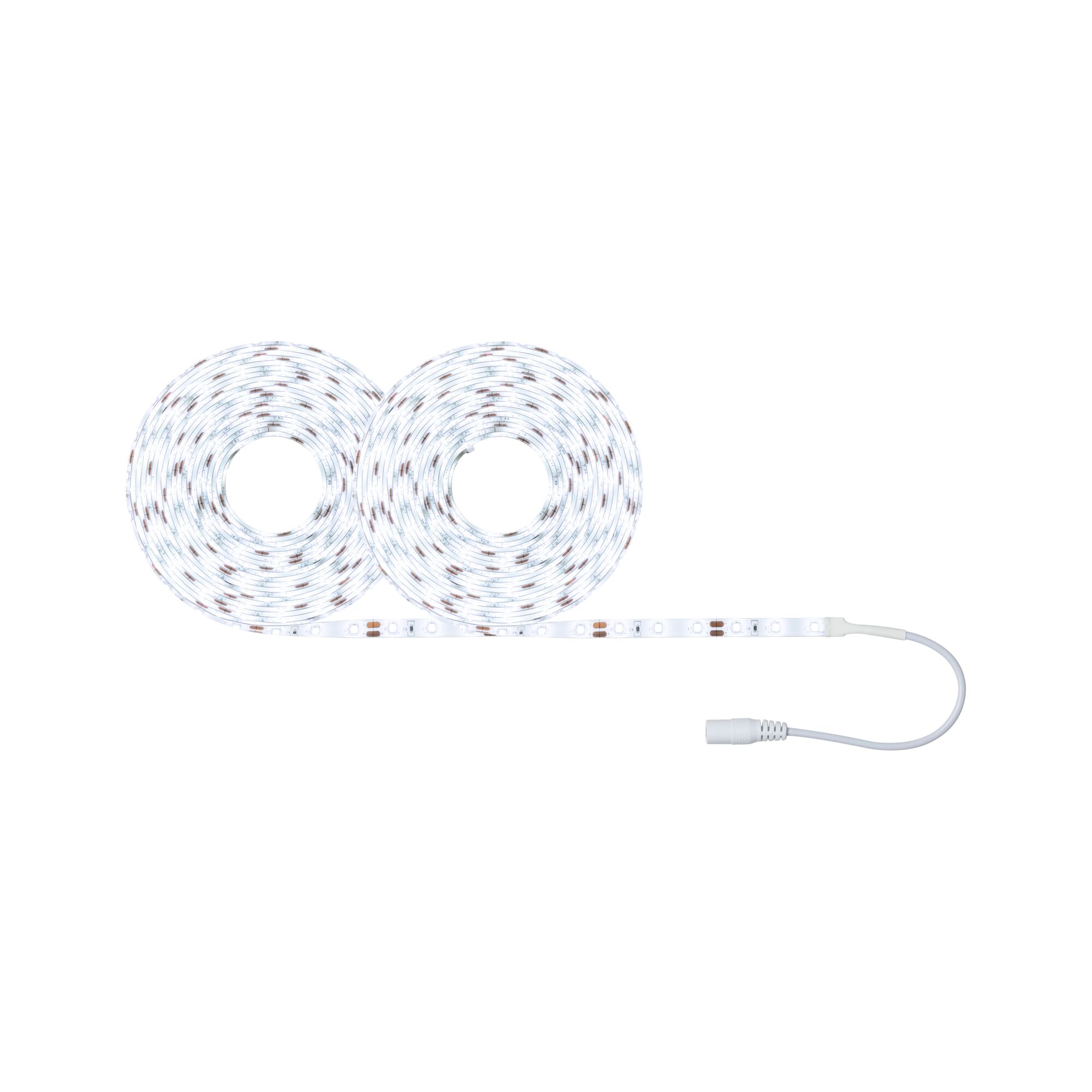 Deux bandes lumineuses LED blanches avec câble de connexion pour solutions d'éclairage intérieur flexibles
