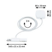Weißes LED-Schienenverbinderkabel mit 2 m Länge und Maßen 140x21x21 mm für Lichtsysteme