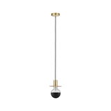 Suspension moderne avec ampoule noire et métal doré au design minimaliste pour éclairage élégant