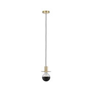 Moderne pendel med sort pære og guldfarvet metal i minimalistisk design til stilfuld belysning