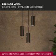 Moderne zwarte hanglamp Lirena met opvallend lamellenontwerp voor stijlvolle interieurs