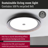 Sustainable living room ceiling light with 100% recycled black and grey felt, sound-absorbing design