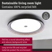 Sustainable grey felt ceiling light for living rooms with 100% recycled material and sound-absorbing effect