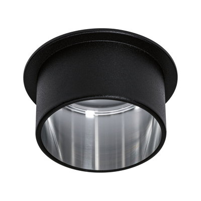 Spot encastré noir en métal avec réflecteur argenté pour éclairage LED moderne au plafond