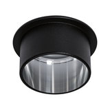 Spot encastré noir en métal avec réflecteur argenté pour éclairage LED moderne au plafond