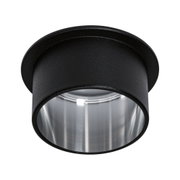 Black metal recessed spotlight with silver reflector for modern LED lighting solutions