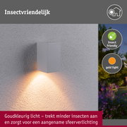 LED-wandlamp Flame insectvriendelijk IP44 hoekig 58x103mm 2200K 4W 265lm 230V 75° Wit Metaal