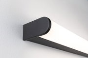 Schwarze LED-Wandleuchte mit weißem Diffusor aus Kunststoff für moderne Innenbeleuchtung