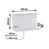 Witte LED-wandlamp 350 mm breed met 120 cm kabel voor moderne binnenverlichting