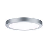 Plafonnier LED rond en aluminium argenté avec diffuseur blanc pour éclairage moderne