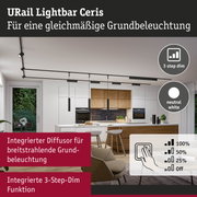 Schwarzes URail Lightbar Ceris Schienensystem mit 3-Step-Dim Funktion für gleichmäßige Grundbeleuchtung