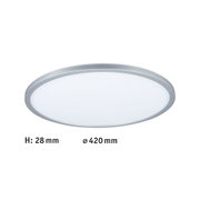 Rundes LED-Deckenlicht mit silbernem Aluminiumrahmen und weißem Diffusor, energiesparende Beleuchtung