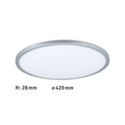 Rundes LED-Deckenlicht mit silbernem Aluminiumrahmen und weißem Diffusor, energiesparende Beleuchtung