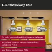 LED-inbouwlamp Base met witte GU10-lamp en zwarte kabel voor plafondmontage