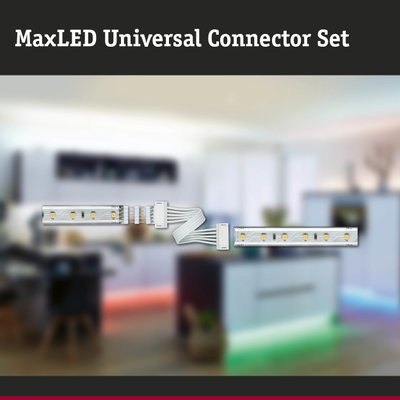 MaxLED Universal Connector Set mit weißen Steckverbindern für LED-Streifen Installation und Verbindung