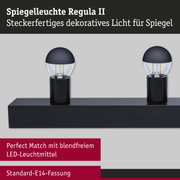 Set Spiegelleuchte Regula II inkl. Leuchtmittel 4-flammig E14 2700K 4x250lm 230V 4x2,5W dimmbar Schwarz/Kopfspiegel Schwarz matt