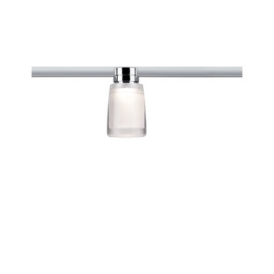 Moderne plafondspot met mat glas en chromen frame voor stijlvolle verlichting