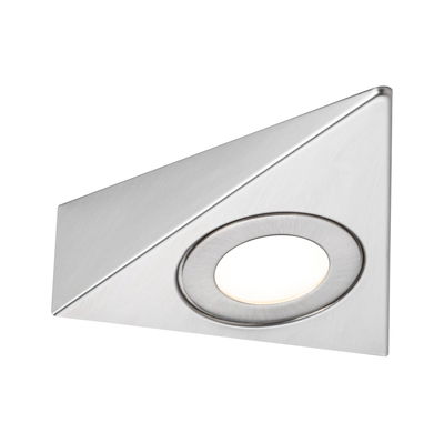 Spot encastré triangulaire en acier inoxydable brossé avec lumière LED blanc chaud pour éclairage moderne