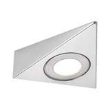 Triangular recessed spotlight in brushed stainless steel with warm white LED light for modern lighting