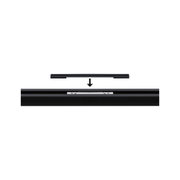 Black aluminium rail with metal mount for LED track lighting, modern design element