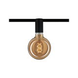 Ampoule LED ronde avec filament en spirale en verre ambré et connexion noire