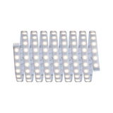 Flexible LED strip light with warm white glow and white plastic casing for decorative lighting use