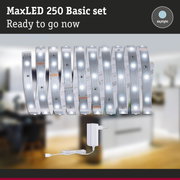 MaxLED 250 Basic set with flexible daylight LED strips and power adapter for easy lighting installation