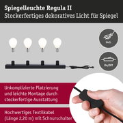 Set Spiegelleuchte Regula II inkl. Leuchtmittel 4-flammig E14 2700K 4x470lm 230V 4x4,5W dimmbar Schwarz/Opal