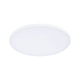 Round white LED ceiling light made of plastic for energy-efficient room lighting