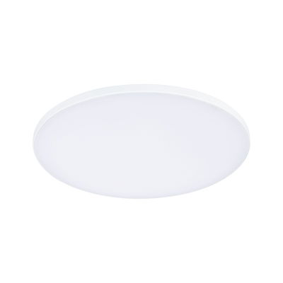 Round white LED ceiling light made of plastic for energy-efficient room lighting