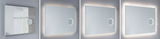 Modern rectangular bathroom mirror set with LED lighting and magnifying mirror, white light