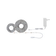 Bande LED blanche avec adaptateur secteur, câble d'éclairage flexible pour intérieur, ruban LED