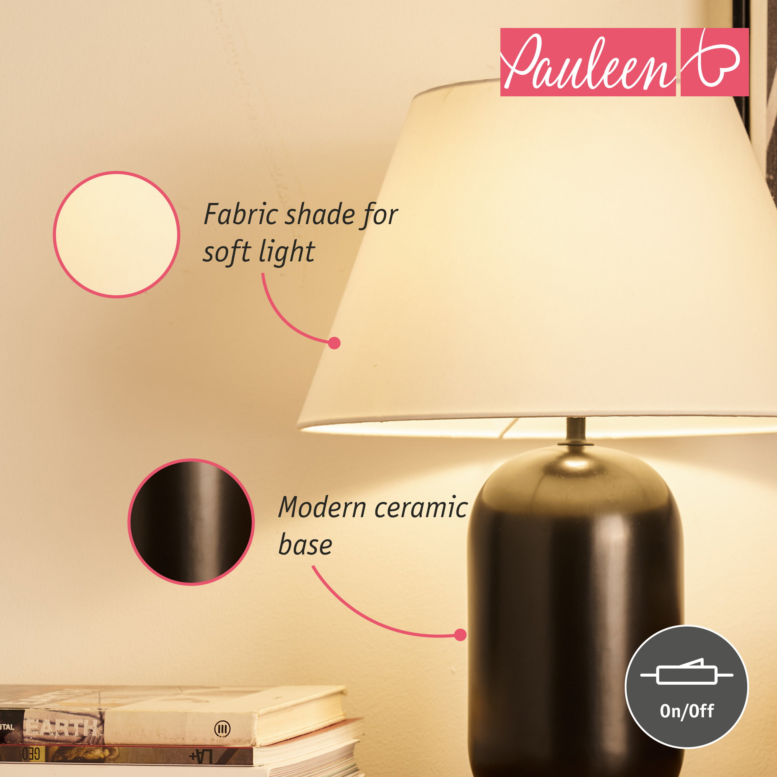 Paulmann Pauleen Table lamp Mystic Shine E14 max. 20W White/Black