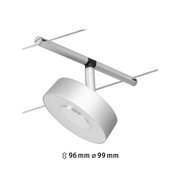 Silberner LED-Seilstrahler aus Metall mit 96 mm Höhe und 99 mm Durchmesser für moderne Beleuchtung