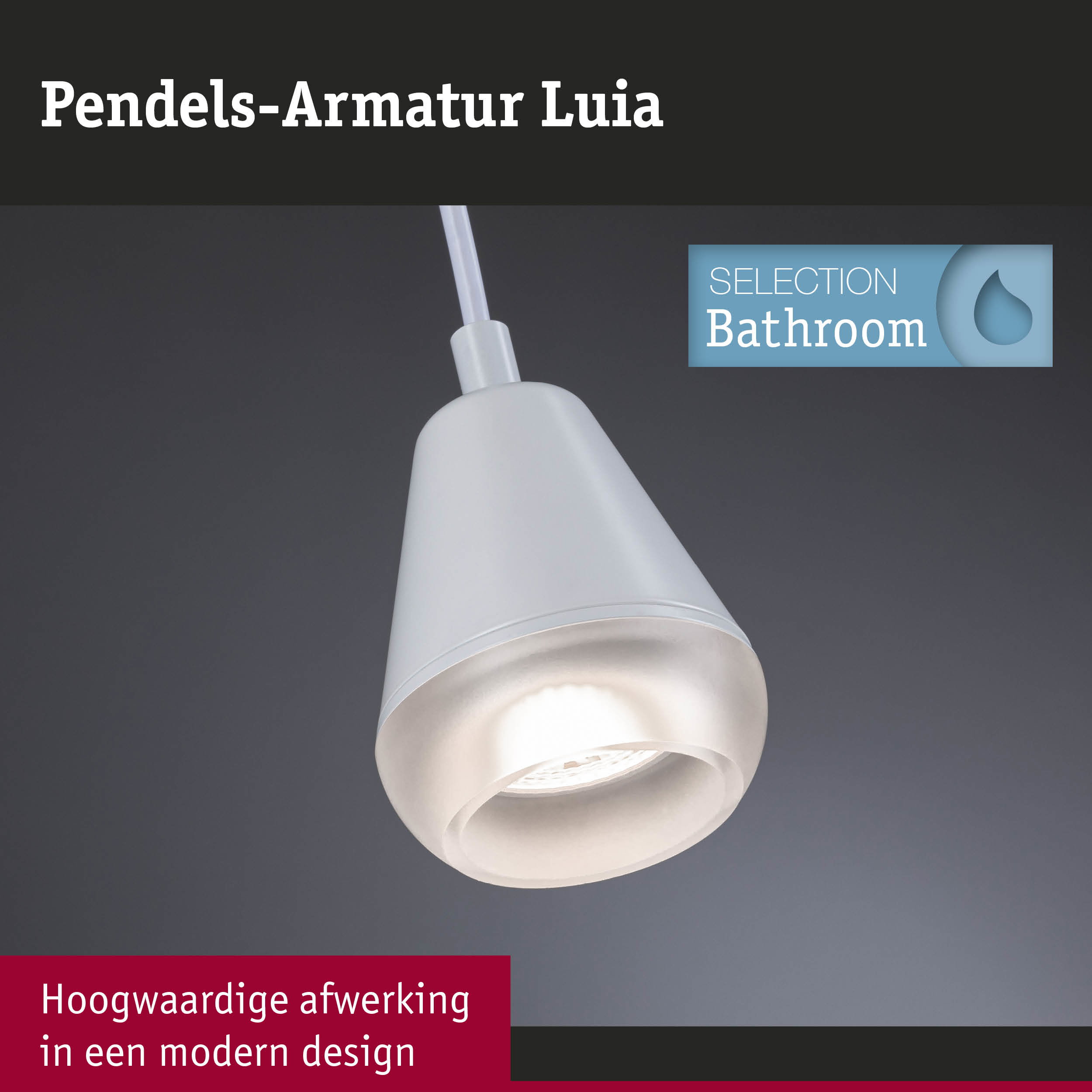 Witte Luia pendelarmatuur van kunststof voor badkamer met modern design en hoogwaardige afwerking