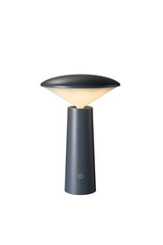 Moderne tafellamp van mat zwart metaal met warm wit licht en touch-aan/uit-knop