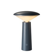 Modern table lamp in matte black metal with warm white light and touch power button