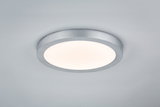 Rundes LED-Deckenlicht mit silbernem Aluminiumrahmen und warmweißem Licht für moderne Innenräume