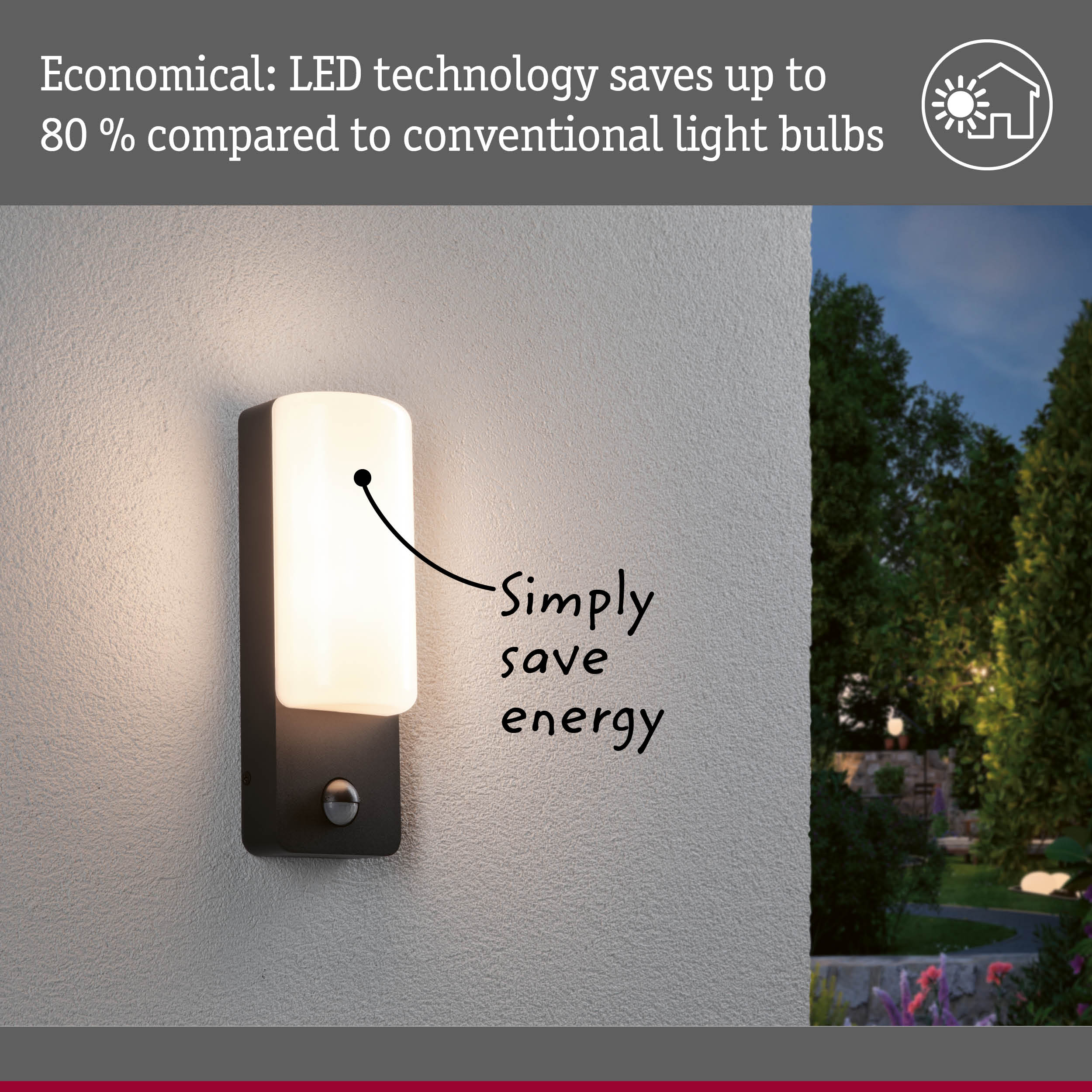Modern black and white LED outdoor wall light with energy-saving technology for garden lighting