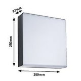 Applique murale carrée blanche LED en plastique 250x250x97 mm pour éclairage intérieur