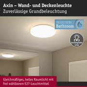 Axin runde weiße Deckenleuchte aus Kunststoff für Badezimmer mit austauschbarer Lampe