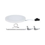 Round white LED recessed panel with metal and plastic mounting parts for energy-efficient lighting