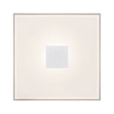 Quadratische Deckenleuchte mit milchigem Glas und gebürstetem Aluminium in Weiß für modernes Lichtdesign