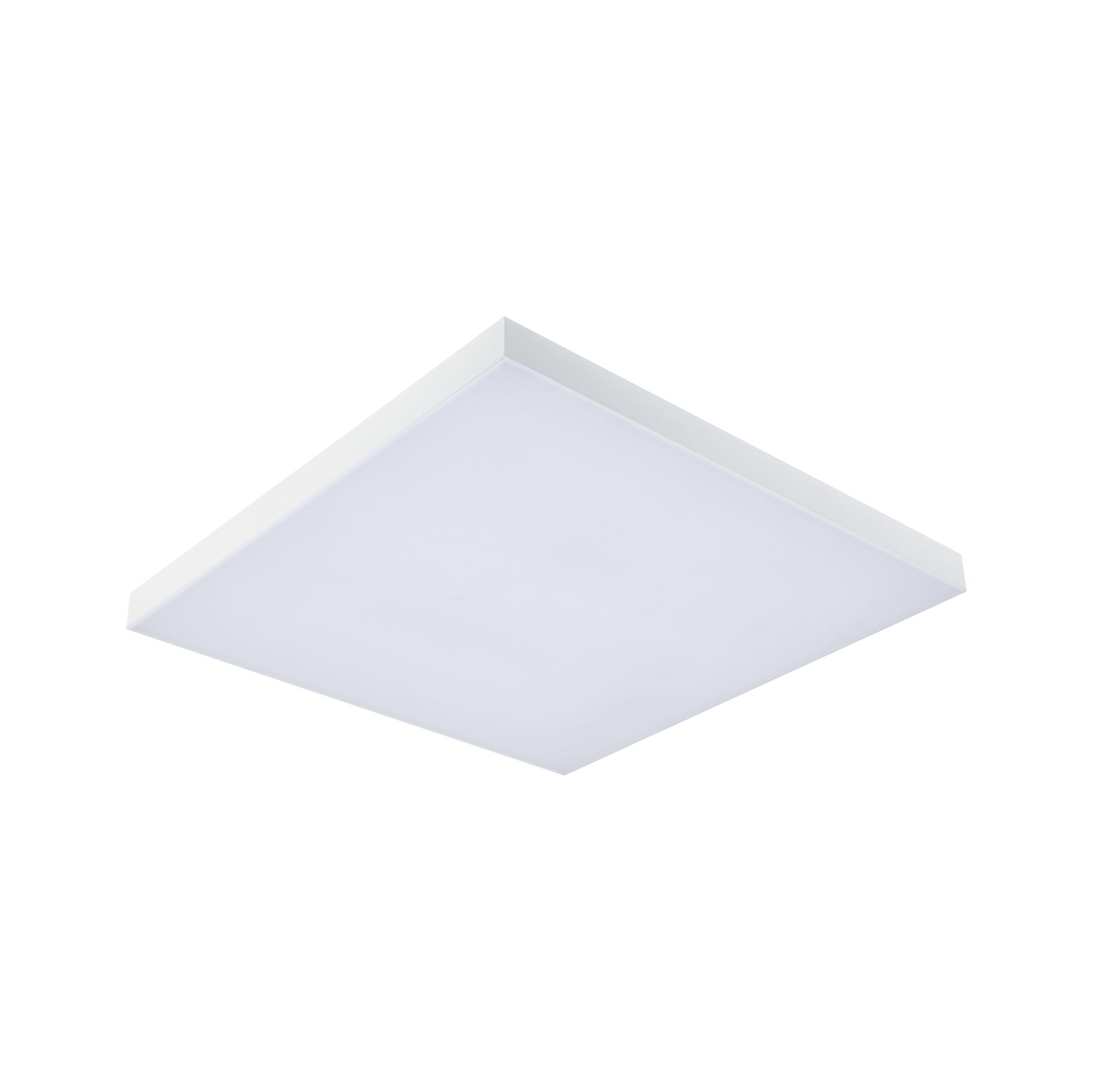 White square LED ceiling panel with aluminium frame for modern room lighting solutions
