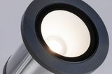Moderner LED-Außenspot aus gebürstetem Aluminium mit schwarzem Rand für Gartenbeleuchtung