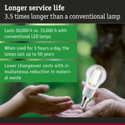 LED lamp with longer service life, 3.5 times longer than conventional lamps, energy-saving lighting