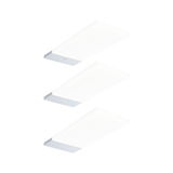 Drie witte LED-plafondlampen met zilverkleurig aluminium frame voor moderne binnenverlichting